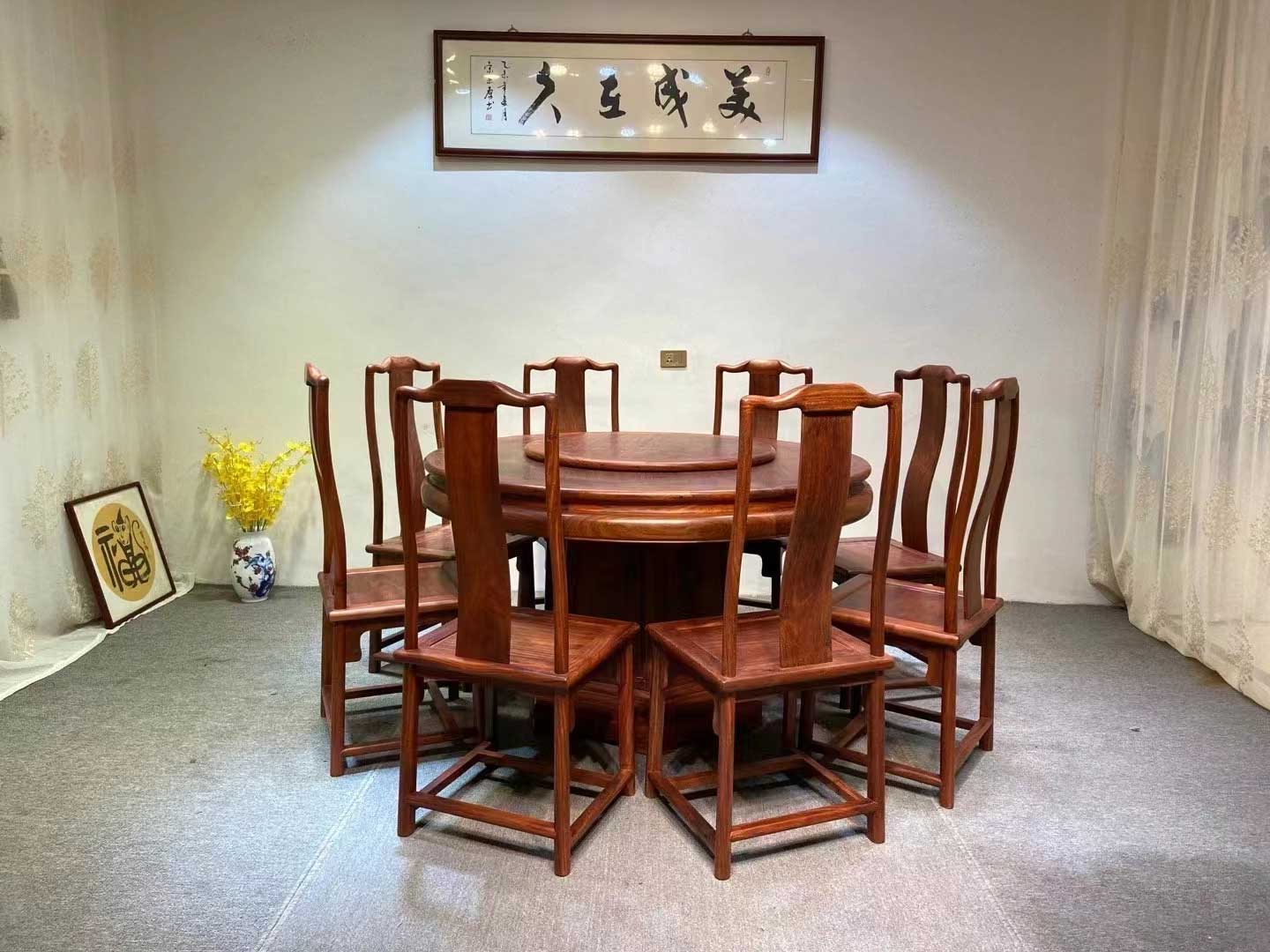 餐厅红木圆桌 餐厅红木圆桌